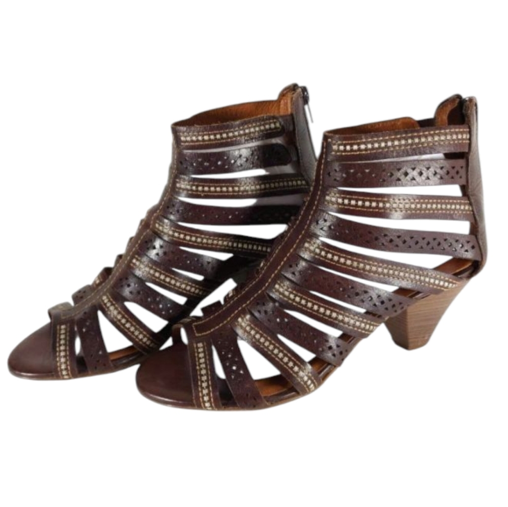 Pikolinos Women's Java Gladiator Sandal Brown Leather Size EU 41